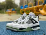 Air Jordan 4 AJ4 White/Green/Black "Matcha Green" Sea Salt Mid  AQ9129-103 - 图片 2