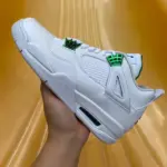 Air Jordan 4 White Green Metal Buckle Couple CT8527-113 - 图片 3