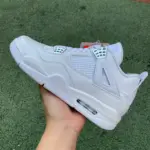 Air Jordan 4 Pure Money AJ4 White Silver Shoes 308497-100 - 图片 2