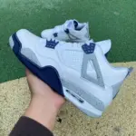 Air Jordan 4 AJ4 White/Blue "Midnight Navy" Speckled Retro DH6927-140 - 图片 2