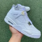 Air Jordan 4 Pure Money AJ4 White Silver Shoes 308497-100 - 图片 3