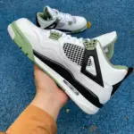 Air Jordan 4 AJ4 White/Green/Black "Matcha Green" Sea Salt Mid  AQ9129-103 - 图片 5