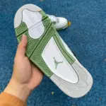 Air Jordan 4 AJ4 White/Green/Black "Matcha Green" Sea Salt Mid  AQ9129-103 - 图片 6