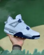 Air Jordan 4 AJ4 White/Blue "Midnight Navy" Speckled Retro DH6927-140