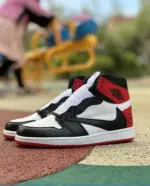 Travis Scott x Air Jordan 1 "Reverse Swoosh" Black White Red DH3227-500