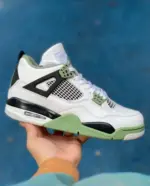 Air Jordan 4 AJ4 White/Green/Black "Matcha Green" Sea Salt Mid  AQ9129-103